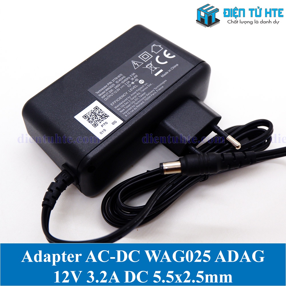 Adapter nguồn AC-DC 12V 3.2A WAG025 ADAG AcBel Jack DC 5.5x2.5mm