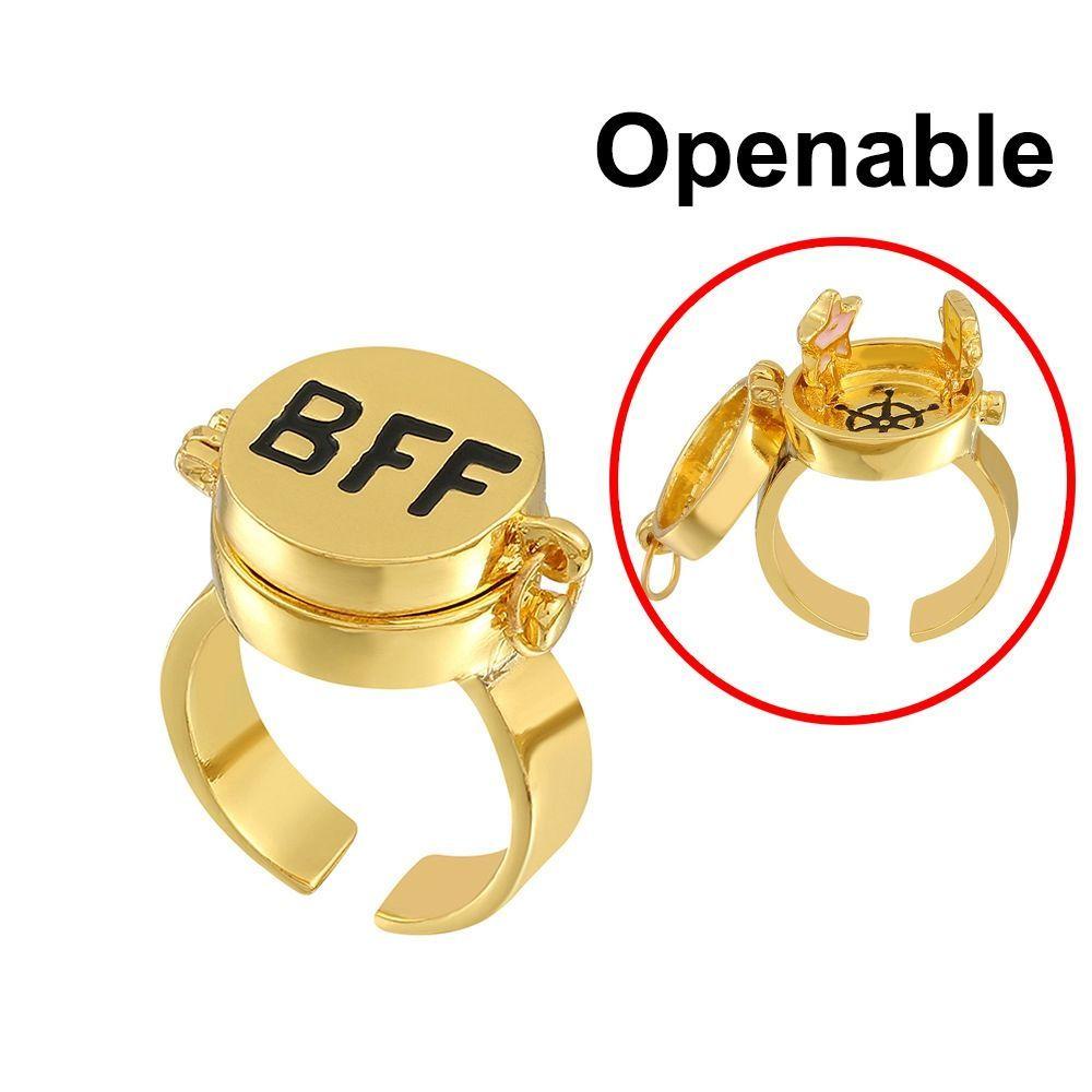 QQMALL Nhẫn Đồng Khắc Chữ Best Friend Forever Dễ Thương