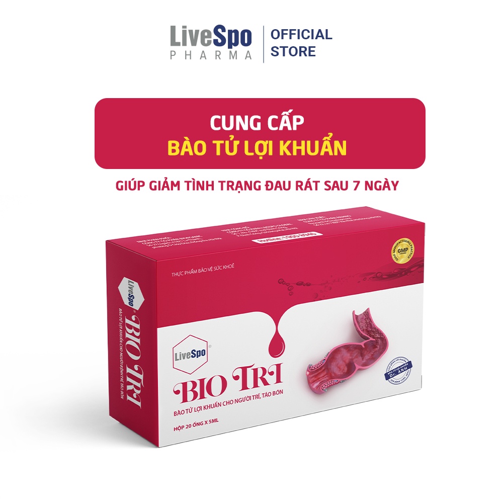 Livespo Biotri- Giảm vùng tổn thương búi trĩ - Dạng uống (20 ống x 5ml)