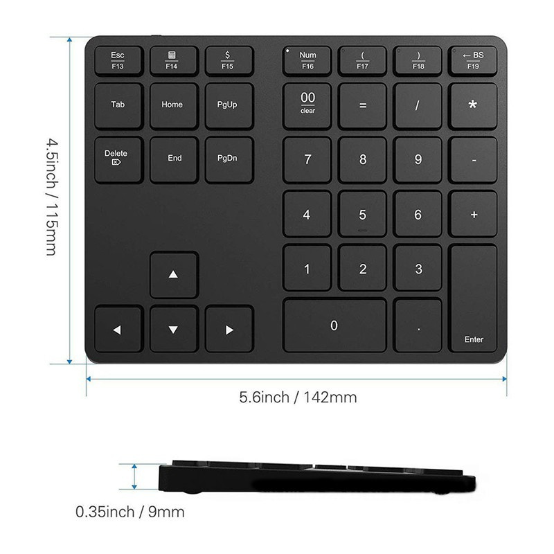 Bàn Phím Số 35 Phím Không Dây Kết Nối Bluetooth Bằng Hợp Kim Nhôm Cho Máy Tính Bảng Windows Ios Mac Os Android Pc Laptop