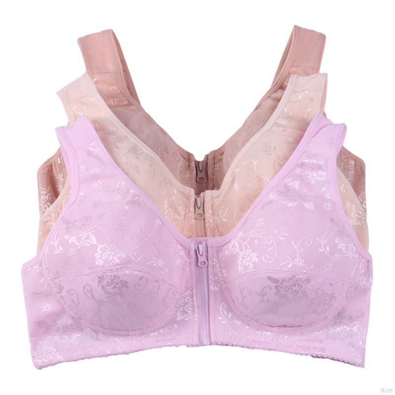 Áo Ngực Khóa Kéo Trước Không Gọng Chất Liệu Cotton