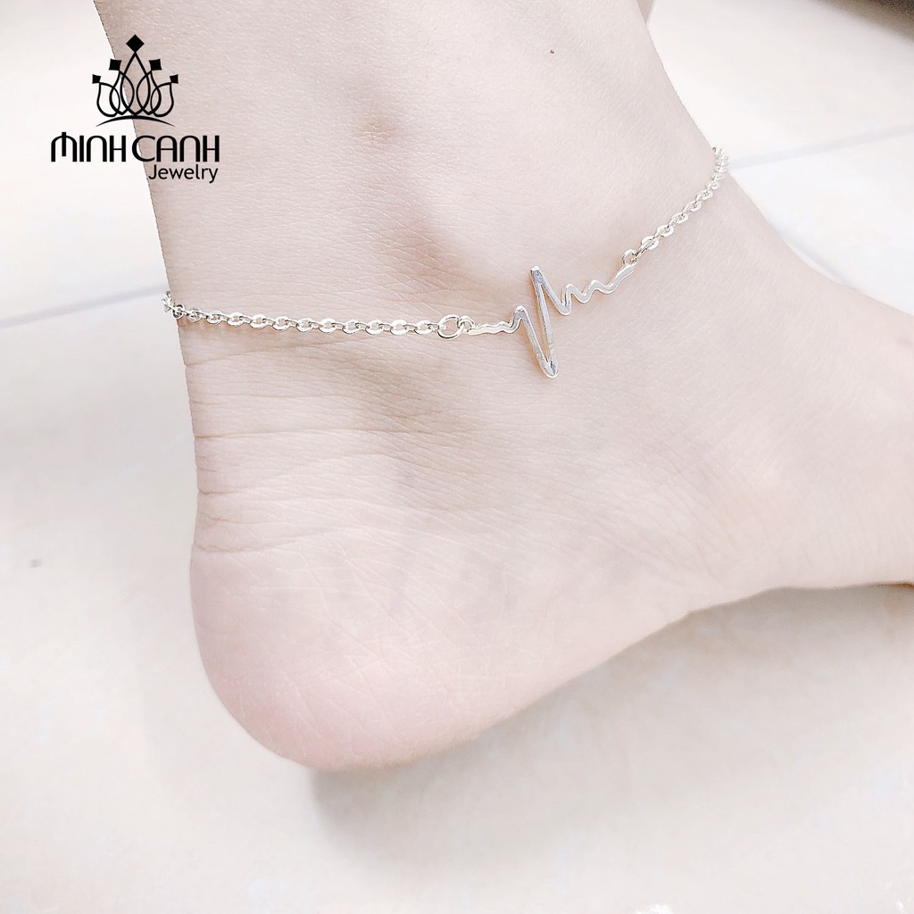 Lắc Chân Bạc Nhịp Tim Trơn - Minh Canh Jewelry