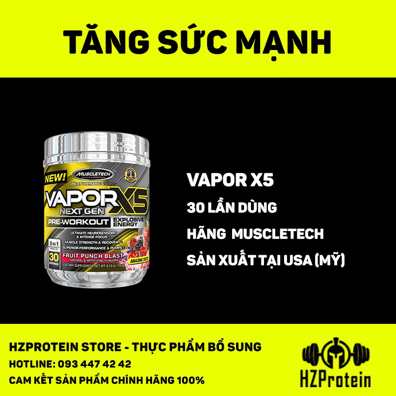 MUSCLETECH VAPOR X5 PREWORKOUT - THỰC PHẨM BỔ SUNG HỖ TRỢ TĂNG SỨC MẠNH,  SỨC BỀN TRONG TẬP LUYỆN (30 LẦN DÙNG) | Shopee Việt Nam