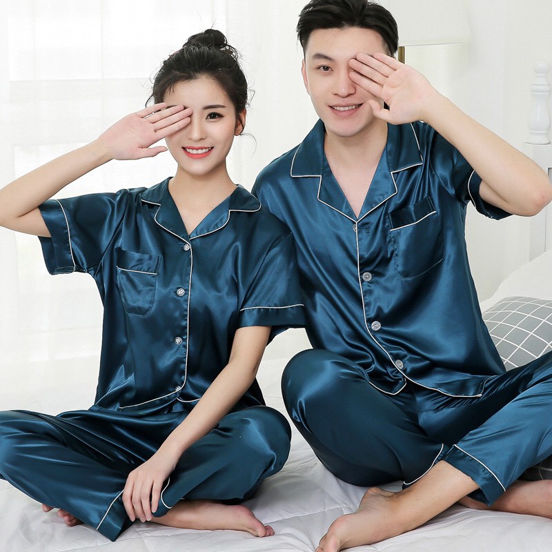 Đồ ngủ Pijama cộc tay quần dài nam nữ - Đồ mặc nhà dành cho các cặp đôi (Ảnh thật ...