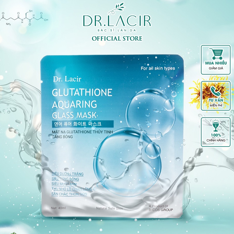 Mặt Nạ Thuỷ Tinh Glutathione Căng Bóng Dr.Lacir Lẻ 1 Miếng DR14