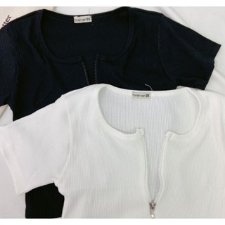 THF ÁO CROPTOP KHÓA KÉO TÔN EO