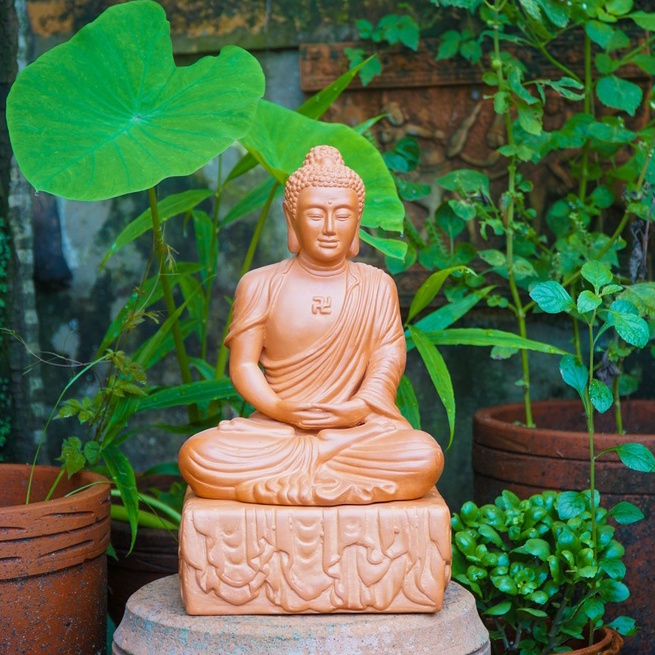 Tượng Phật A Di Đà Đất Nung - TTT61