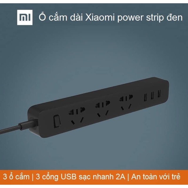 Ổ cắm dài Xiaomi Power Strip đen