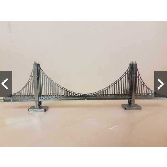 Mô hình 3D kim loại Cầu cổng vàng ở San Francisco Mỹ, Mô hình lắp ráp 3D thép không gỉ cao cấp - Chưa lắp