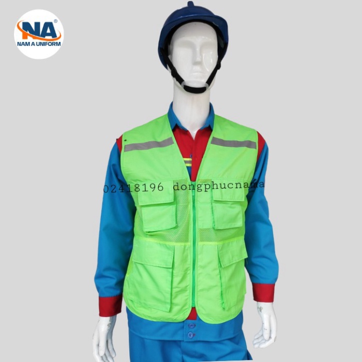 Áo ghi lê kỹ sư bảo hộ lao động Nam Á, loại cao cấp (có phản quang) [DOO SAFETY]