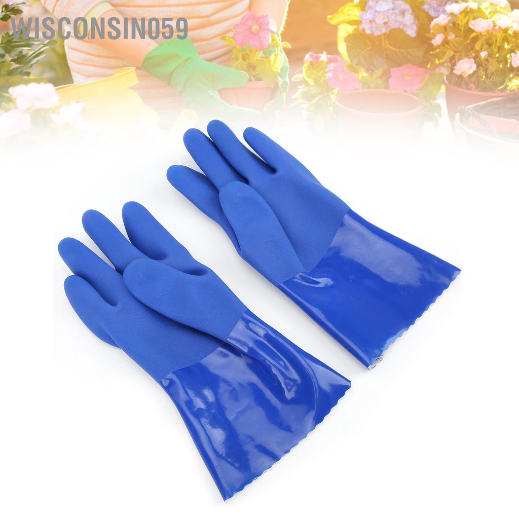 Găng Tay PVC Hai Lớp Dày Dặn Phun Sương Mạ Điện In Họa Tiết Câu Cá Làm Vườn