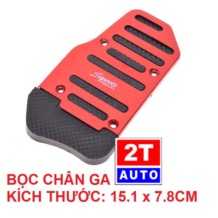 Bộ ốp bọc chân ga, chân côn, bọc chân phanh cho xe số sàn MT phong cách thể thao-MÀU ĐỎ:   SKU:254