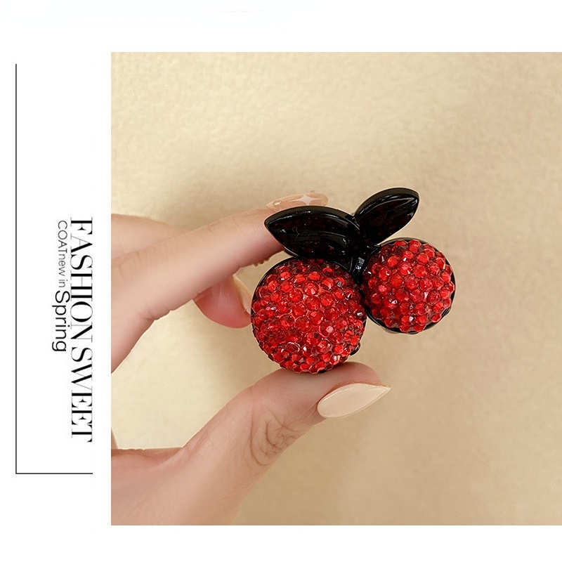 Phong cách hàn quốc rhinestone kẹp tóc ngọt ngào anh đào kẹp tóc thời trang phụ kiện tóc phụ nữ