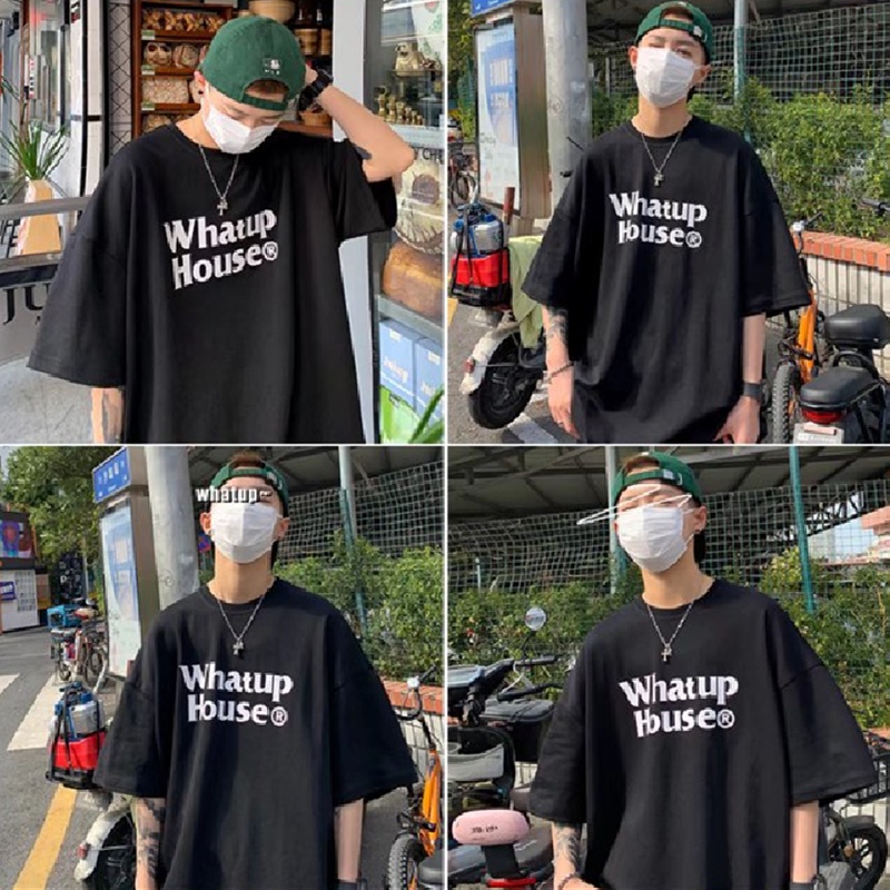 Áo Thun Tay Ngắn Dáng Suông In Chữ Thoải Mái Thời Trang Hè Phong Cách Hàn Quốc Cho Nam Size M-8XL