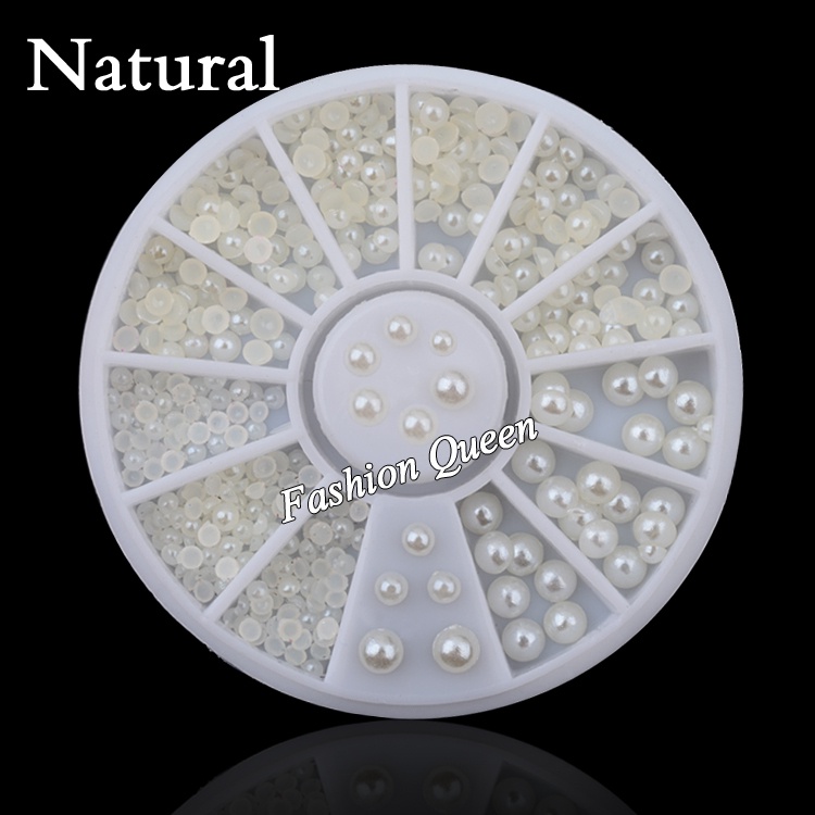 Hộp Hạt Ngọc Trai 3d Màu Trắng Tự Nhiên 4 Kích Cỡ Trang Trí Móng Tay Misscheering 202