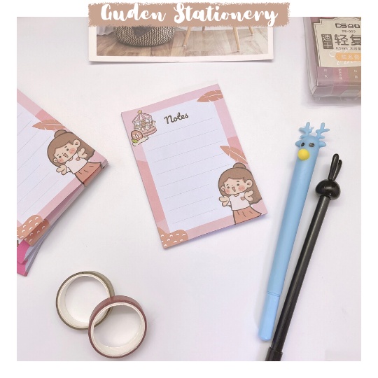 Giấy note cô gái dễ thương 2 - giấy ghi chú dễ thương - Guden Stationery