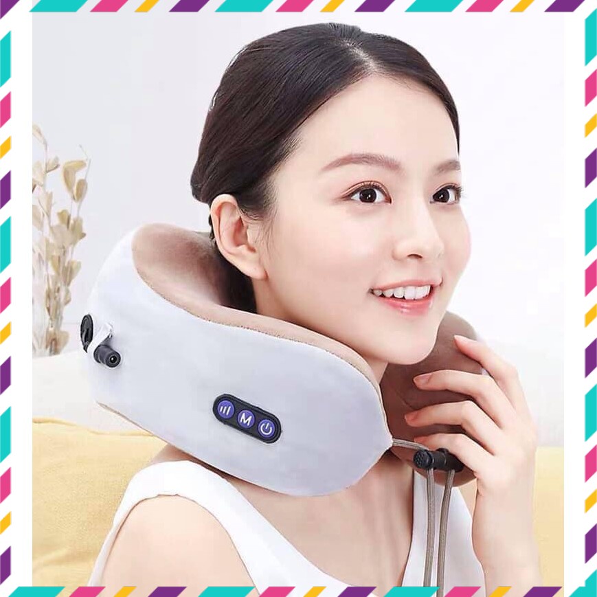 Gối massage cổ gáy đa năng hình chữ U | Gối kê cổ mát xa cao cấp -gdti365