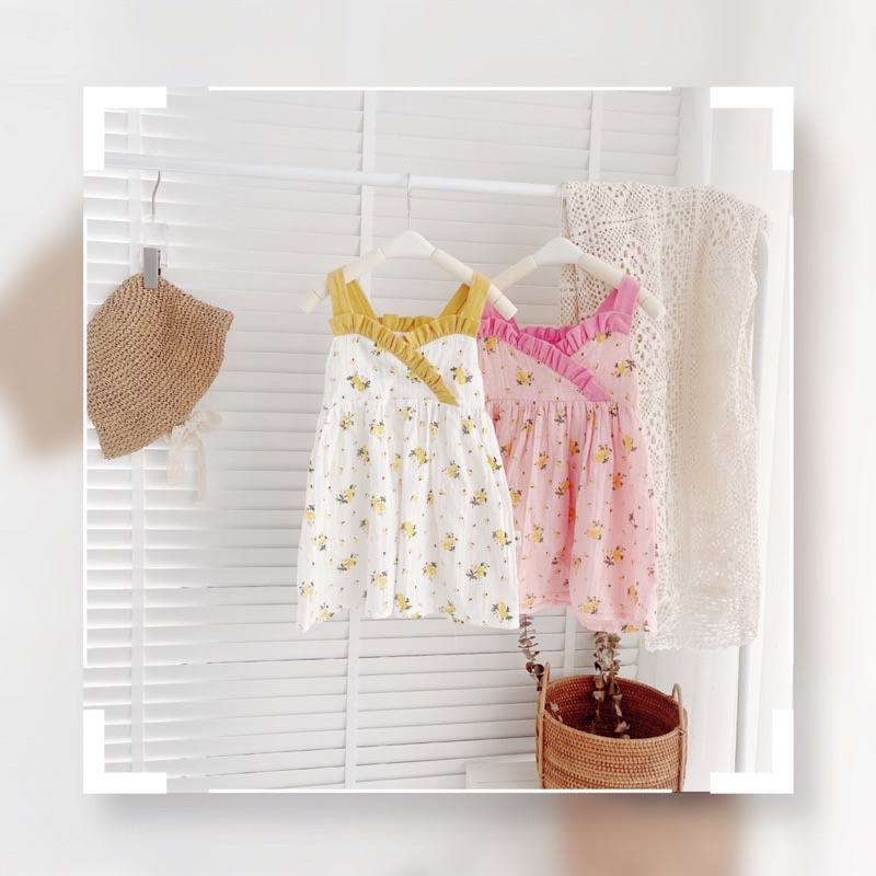Váy hè 2 dây bèo ngực cho bé gái 8-21Kg (6 tháng - 6 tuổi)