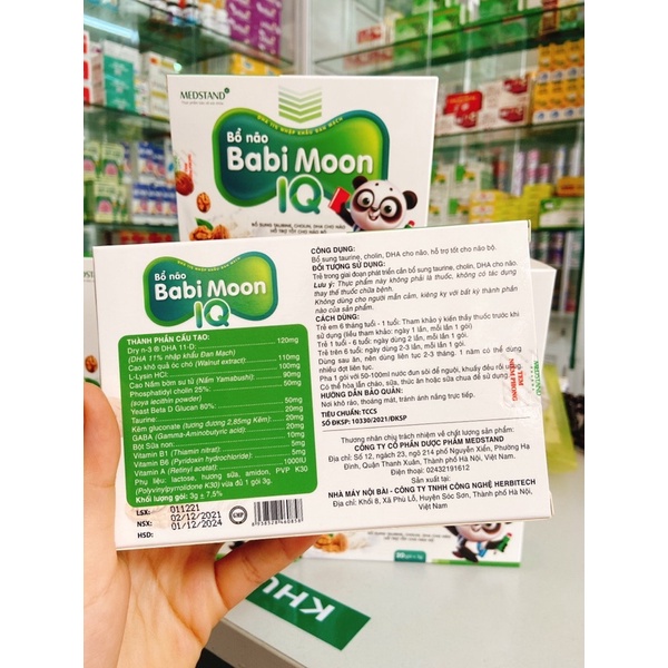 Bổ não Babi Moon IQ - Bổ sung taurine cholin, dha cho não hỗ trợ tốt cho não bộ - giúp trẻ thông minh