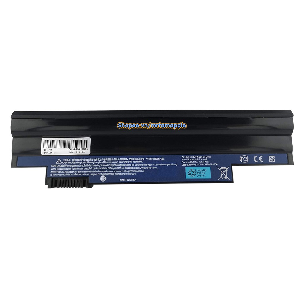 (BATTERY) Pin Laptop ACER D255 (AL10B31) - 6 CELL - Aspire One AO722 D255 D255E D257 D260 D270 D360 PAV70 ZE6 ZE7