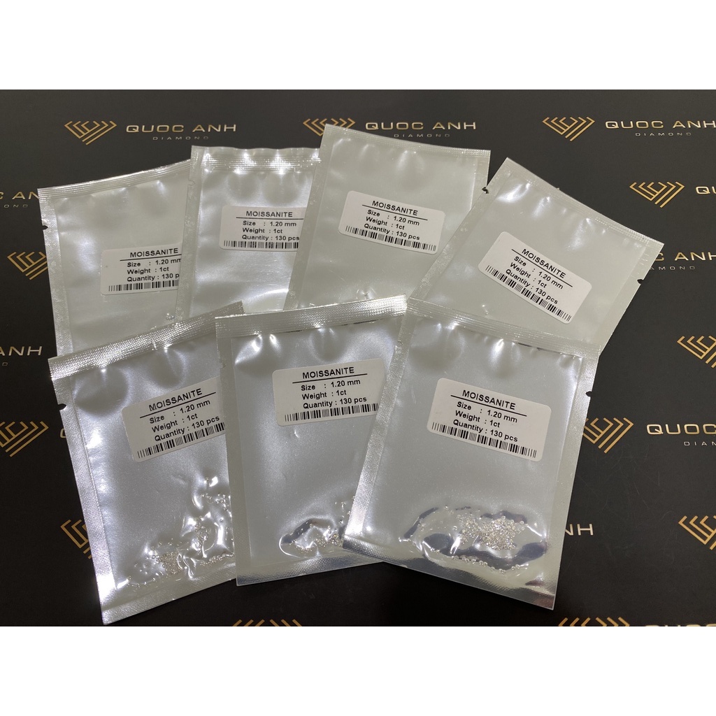 Combo 1 túi  Kim cương Moissanite Mỹ - Trắng - size 0.8 - 2.5 ly siêu đẹp