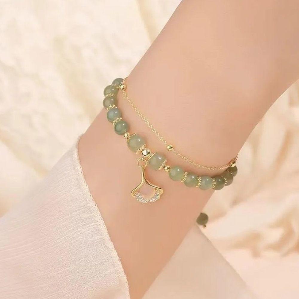 Vòng Tay Chuỗi Hạt Hoa Tulip Bằng Hợp Kim Phong Cách Hàn Quốc