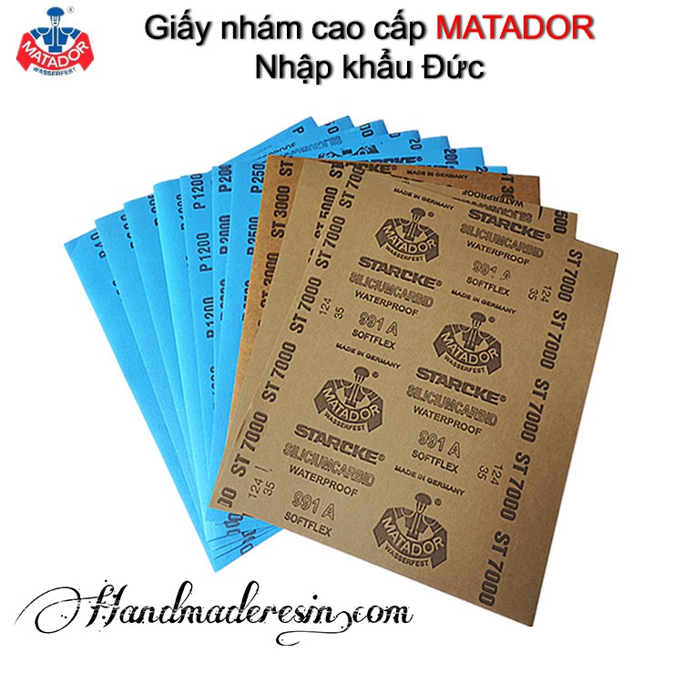 Giấy nhám siêu mịn MATADOR đánh bóng gương Epoxy Resin