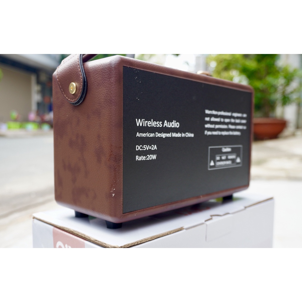 Loa Bluetooh Sk2025 nhỏ gọn nghe nhạc hay có hỗ trợ cổng micro thiết kế cổ điển vintage retro cực sang âm thanh hay