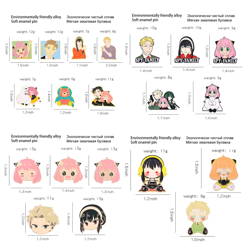 Ghim cài áo QIHE JEWELRY chủ đề hoạt hình Spyxfamily với 21 phong cách tùy chọn