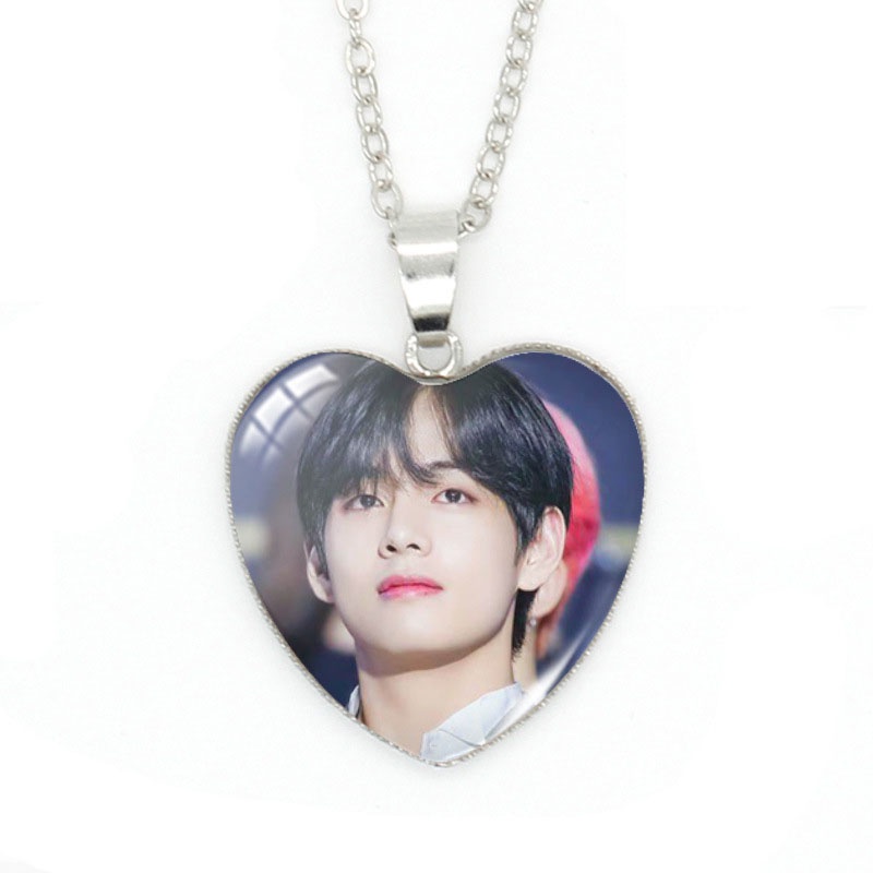 Vòng cổ Mặt Trái Tim Đính Đá Thời Trang Cho Fan Của Bts Bt21