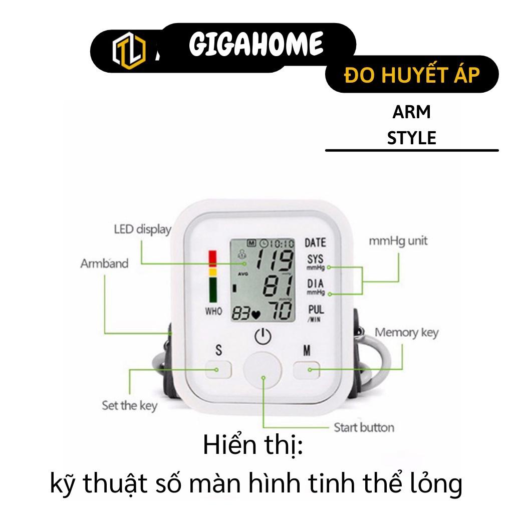 Máy đo huyết áp người cao tuổi GIGAHOME Dụng đo huyết áp Arm Style, máy đo nhịp tim và huyết áp tiện lợi 2435