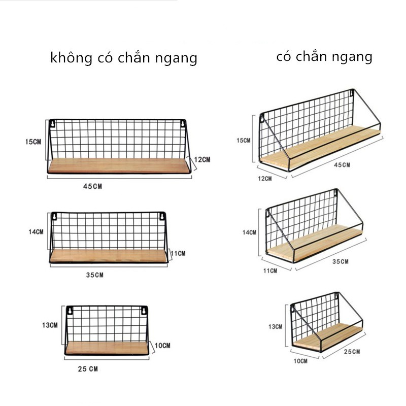 Set 3 Kệ MUSHAN Giá Trang Trí Kệ Giá Sắt Treo Tường Decor Phòng Siêu Đẹp Mẫu Mới Tặng Kèm Đinh