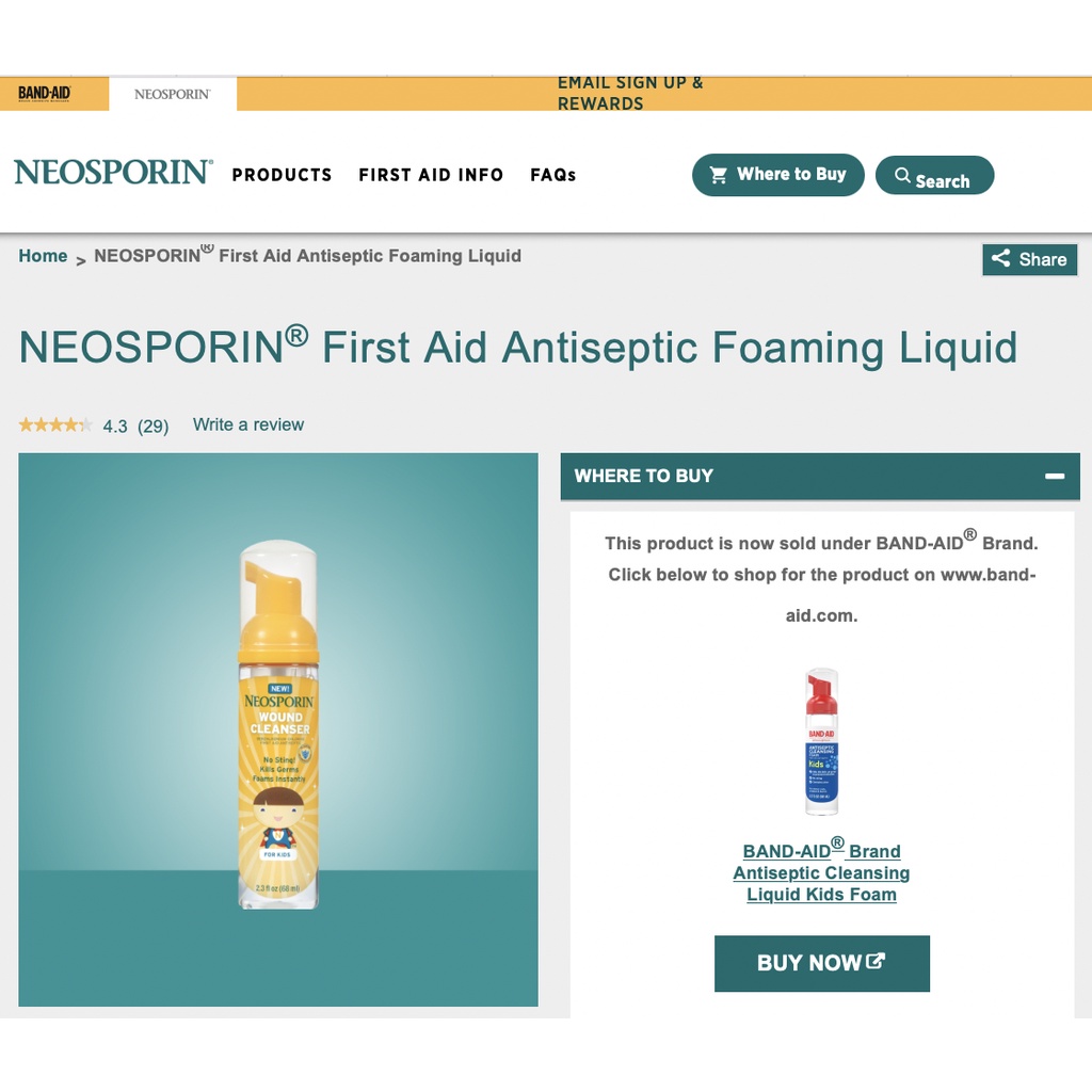 Bọt rửa vết thương dạng xịt Neosporin, không nhói rát