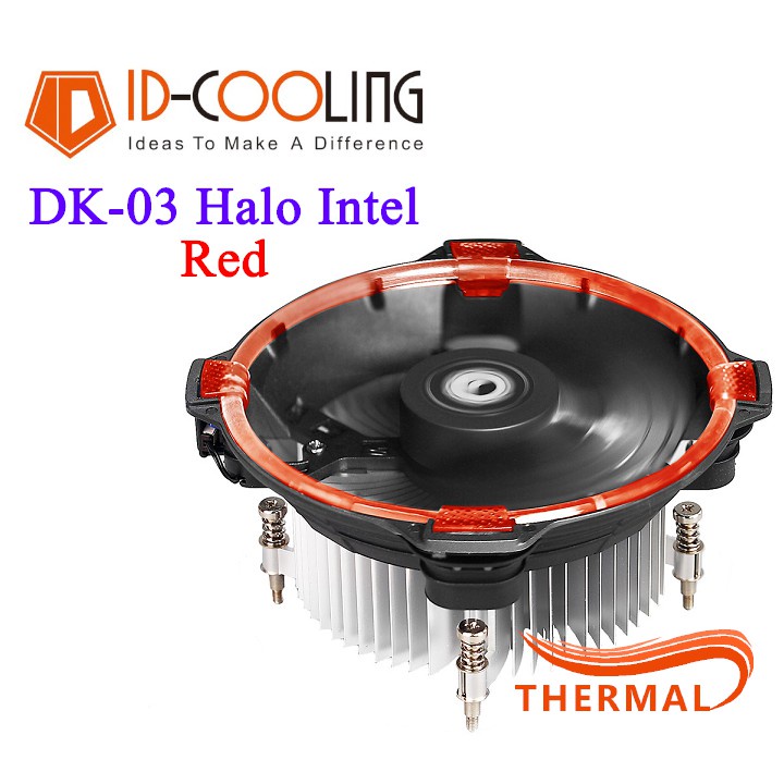 Quạt tản nhiệt cpu ID-Cooling DK-03 Halo Intel Red - Led đẹp, hiệu năng mạnh mẽ -dc3371