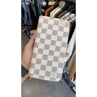 Ví cầm tay lv nam cao cấp ví da cầm tay trắng khóa mạ vàng fullbox