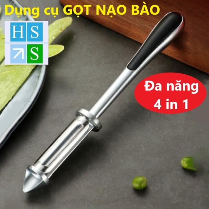 DỤNG CỤ GỌT NẠO BÀO CỦ QUẢ thép không gỉ dao gọt vỏ trái cây inox đa năng 4 in 1 tiện dụng - HS Shop Thủ Đức