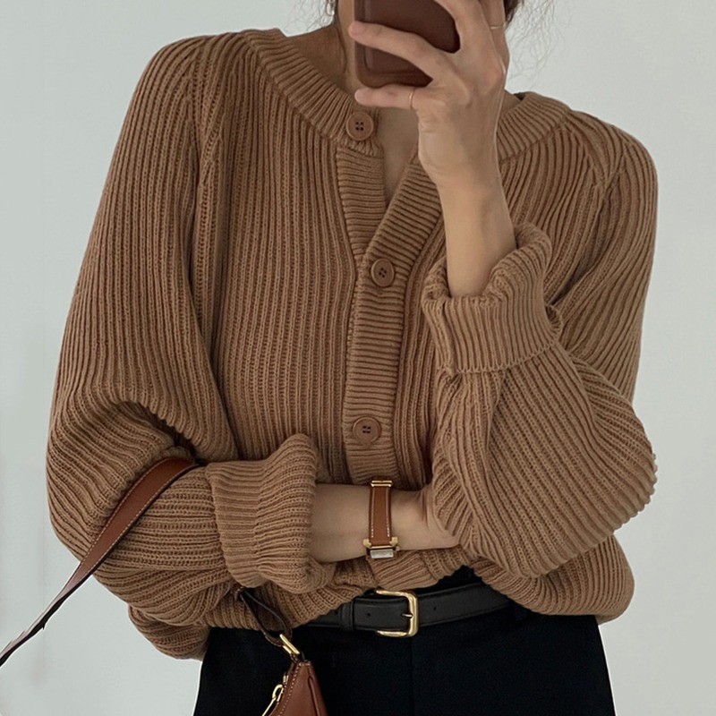 Áo Cardigan len nữ Thucucstore áo cardigan len tăm dài tay phong cách Hàn Quốc