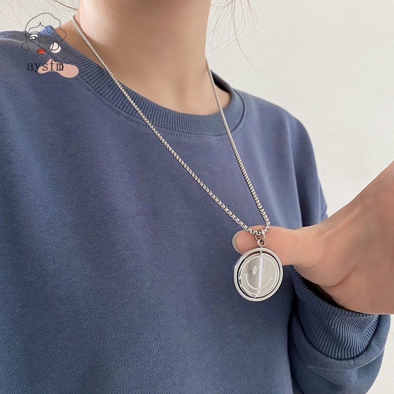 Vòng cổ Dài Mặt Cười Phong Cách Hàn Quốc