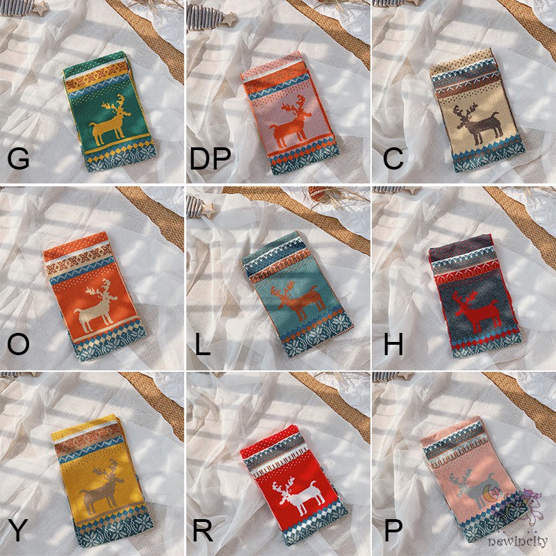 Khăn Choàng Dệt Kim Hoạ Tiết Giáng Sinh Phong Cách Hàn Quốc Cho Bé