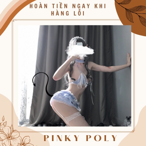 Set Cosplay Sexy Học Sinh + Chân Váy Xếp Ly + có bán kèm tất trắng Freesize PinkyPoly CP06 | BigBuy360 - bigbuy360.vn
