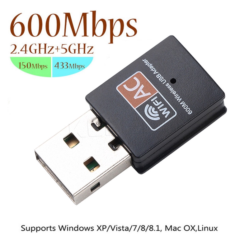 Đầu thu sóng không dây cổng USB 600Mbps 2.4+5GHz