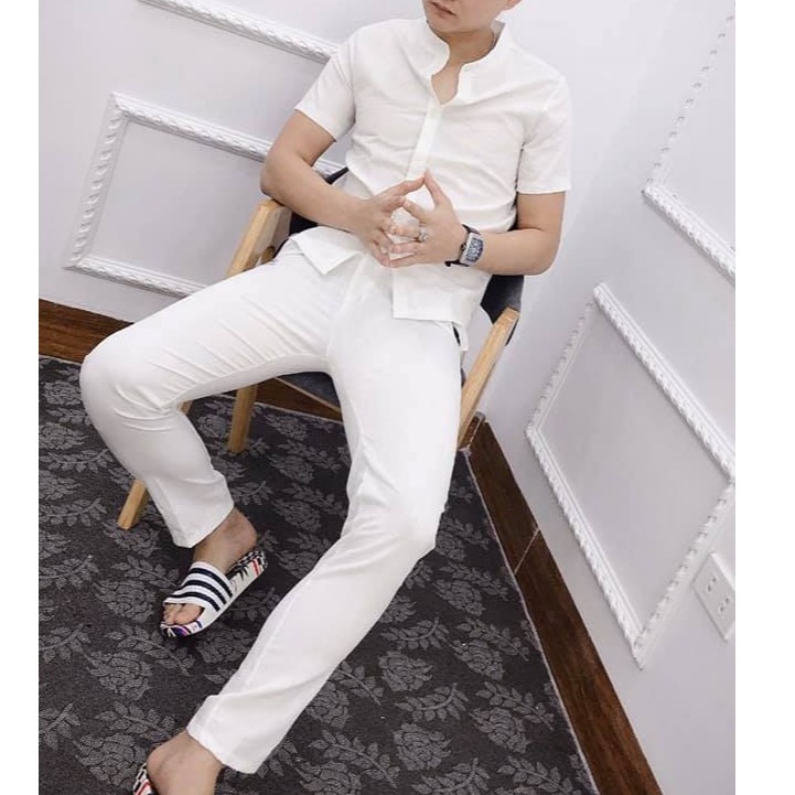 [Full Box] Bộ Đũi Nam Áo Cộc , Quần Dài Mùa Hè | BigBuy360 - bigbuy360.vn