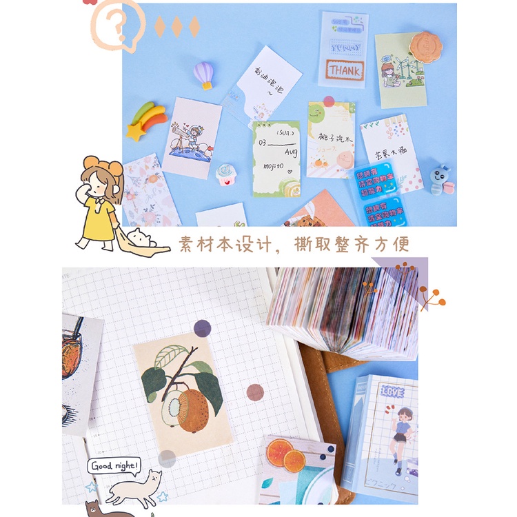 Set 200 miếng dán trang trí sổ tay/nhật ký/nhật ký hình hoa nở DIY