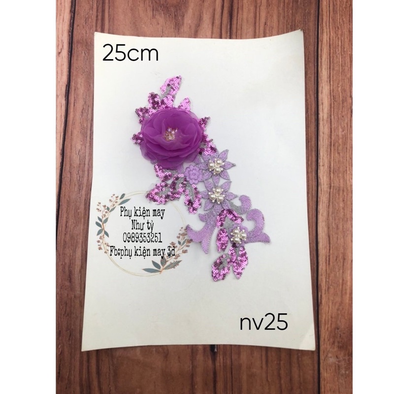 tấm hoa ren kim sa 25cm