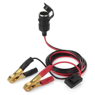 S&W 12V 24V Female Car Cigarette Lighter Socket to Battery Alligator Crocodile Clips Connector 2FT Car Battery Clamp-on 