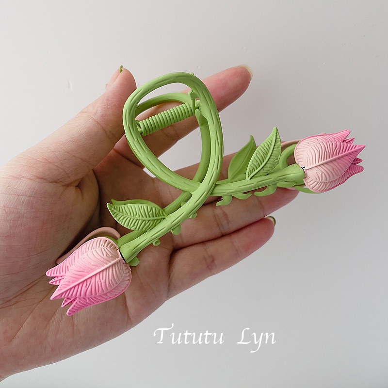 ✨✨Kẹp Tóc Hình Hoa Tulip/ Cá Mập Bằng Hợp Kim Thời Trang Hàn Quốc Cho Nữ