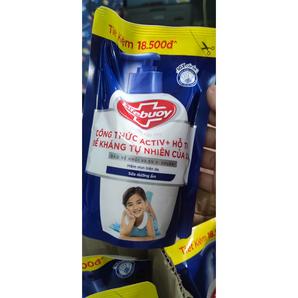 Nước rửa tay lifebuoy 400g túi xanh chăm sóc da (Mẫu mới)