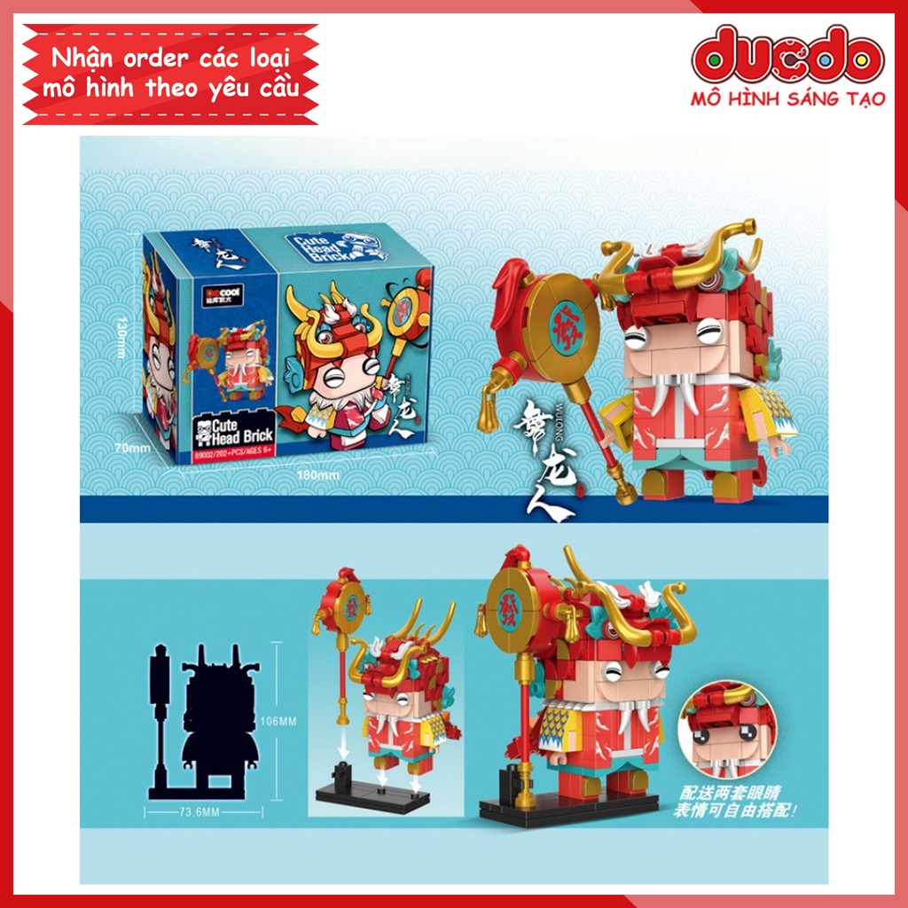 Brick Headz nhân vật Thần tài, Kỳ Lân tuyệt đẹp - Đồ chơi Lắp ghép Mini Minifigures Mô hình BrickHeadz DCOOL 69001