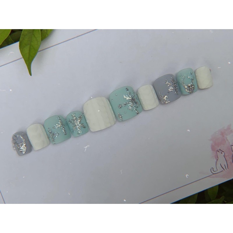 [Nail Box] Móng úp thiết kế hoạ tiết nổi noel