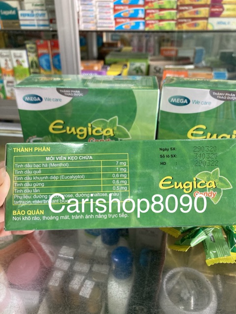 Kẹo eugica -giảm đau rát họng,hàng cty hoá đơn nhà thuốc
